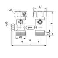 Einrohranschlussblock Durchgangsform
