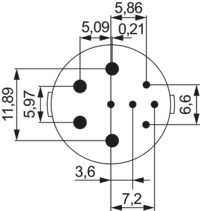 M23 Puissance Insertions de contact – 9 pôles, Circular Connector, Connector, M23, Power