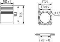M23 Power panel connector, M23, Circular Connector, Connector, Power