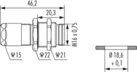 M16 panel connector, Circular Connector, Connector, M16