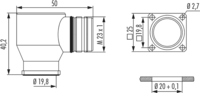 M23 Power INOX panel connector, Circular Connector, Connector