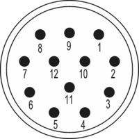 M23 Signal inserts – 12-pole, Circular Connector, Connector, M23, Signal