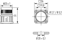 M23 Hybrid Typ 1 Gerätesteckverbinder, Rundsteckverbinder, Steckverbinder, M23, Leistung