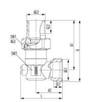 Rücklaufverschraubung Eckform