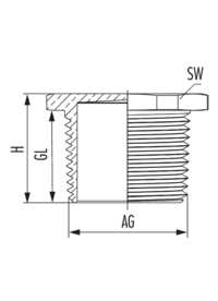 Verschluss V-Ms-Ex d, Kabelverschraubung