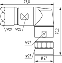 M23 Profinet Connecteur de câble à angle droit, M23, Circular Connector, Connector