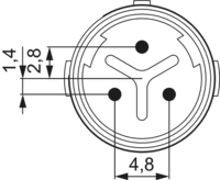 M16 inserts – 3-pole, Circular Connector, Connector, M16