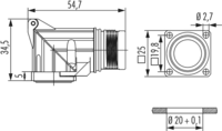 M23 Power panel connector, M23, Circular Connector, Connector, Power