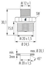 M12 Power Gerätesteckverbinder, Rundsteckverbinder, Steckverbinder, M12, Leistung