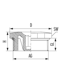 Plug V-NE-SD with o-ring, Cable Gland