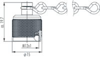 Schutzkappe mit Kette, Rundsteckverbinder, Steckverbinder, M12, Leistung