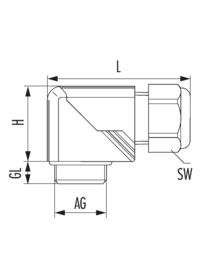 HSK-W, Kabelverschraubung