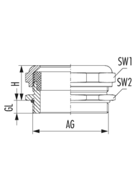 HSK-XL, Kabelverschraubung