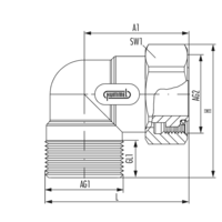 Coupling angle with union nut