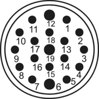 M23 Signal Insertions de contact - 19 pôles, Circular Connector, Connector, M23, Signal