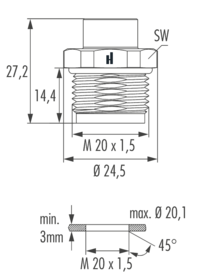 M12 Power Connecteur d'appareil, Circular Connector, Connector, M12, Power