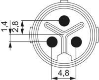 M16 Insertions de contact – 3 pôles, Circular Connector, Connector, M16