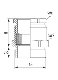 DIN 46320 metal, Cable Gland