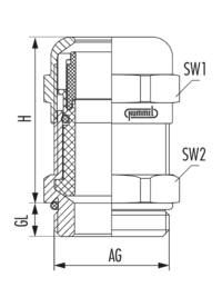 HSK-M-EMV-D, Kabelverschraubung