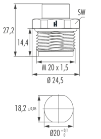 M12 Power Gerätesteckverbinder, Rundsteckverbinder, Steckverbinder, M12, Leistung