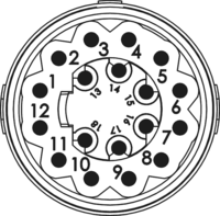 M16 Insertions de contact – 18 pôles, Circular Connector, Connector, M16