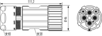 M40 Power cable connector, Circular Connector, Connector, M40, Power