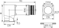 M23 RJ45 panel connector, Circular Connector, Connector, M23