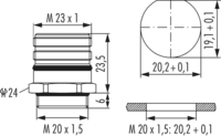 M23 Signal INOX panel connector, Circular Connector, Connector