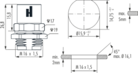 M12 Power Gerätesteckverbinder, Rundsteckverbinder, Steckverbinder, M12, Leistung