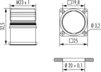 M23 Power INOX panel connector, Circular Connector, Connector