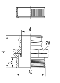 Metall-Fitting S, Kabelverschraubung