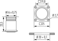 M16 Connecteur d'appareil, Circular Connector, Connector, M16