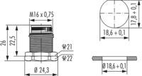 M16 panel connector, Circular Connector, Connector, M16