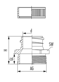 Metall-Fitting, Kabelverschraubung