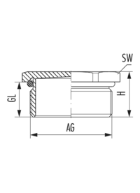 Verschluss V-INOX-Ex d mit O-Ring, Kabelverschraubung