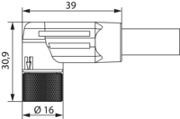 M12 Power umspritzt – Kodierung S – Winkelkupplungssteckverbinder, Rundsteckverbinder, Steckverbinder, M12, Leistung