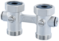 Two-pipe terminal block straight type drainable