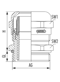 HSK-INOX-PVDF (1.4404), Kabelverschraubung