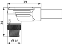 M12 Power surmoulé – codage T – Connecteur de câble à angle droit, Circular Connector, Connector, M12, Power