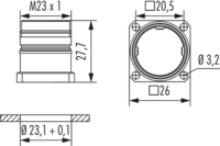 M23 Profinet Gerätesteckverbinder, M23, Rundsteckverbinder, Steckverbinder