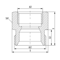 Reduction with internal thread