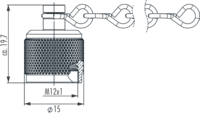 Capuchon de protection avec chaîne, Circular Connector, Connector, M12, Power