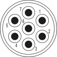 M23 Signal inserts – 7-pole, Circular Connector, Connector, M23, Signal