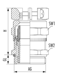 HSK-MZ, Kabelverschraubung