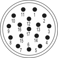 M23 Signal Insertions de contact – 17 pôles, Circular Connector, Connector, M23, Signal
