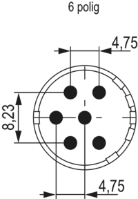 M23 Signal inserts – 6-pole, Circular Connector, Connector, M23, Signal