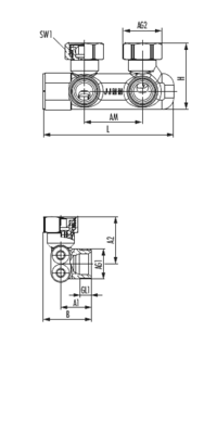 Umlenkstück Eckform absperrbar