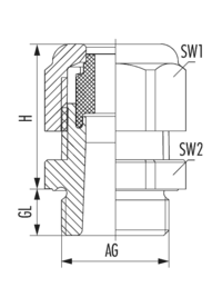 HSK-K-FLAKA, Kabelverschraubung