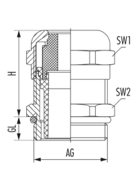 HSK-M-FLAKA, Kabelverschraubung