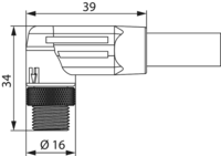 M12 Power umspritzt – Kodierung T – Winkelkabelsteckverbinder, Rundsteckverbinder, Steckverbinder, M12, Leistung